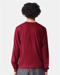 American Apparel 2007 Unisex Fine Jersey Long Sleeve Tee - Cranberry - model back