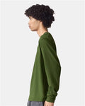 American Apparel 2007 Unisex Fine Jersey Long Sleeve Tee - Olive - model side