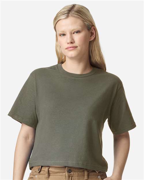 American Apparel 102 Women's Fine Jersey Boxy Tee - Lieutenant - model front