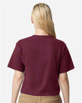 American Apparel 102 Women's Fine Jersey Boxy Tee - Burgundy - model back