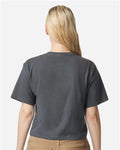 American Apparel 102 Women's Fine Jersey Boxy Tee - Asphalt - model back