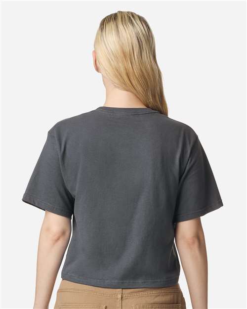 American Apparel 102 Women's Fine Jersey Boxy Tee - Asphalt - model back
