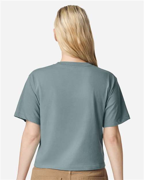 American Apparel 102 Women's Fine Jersey Boxy Tee - Arctic - model back