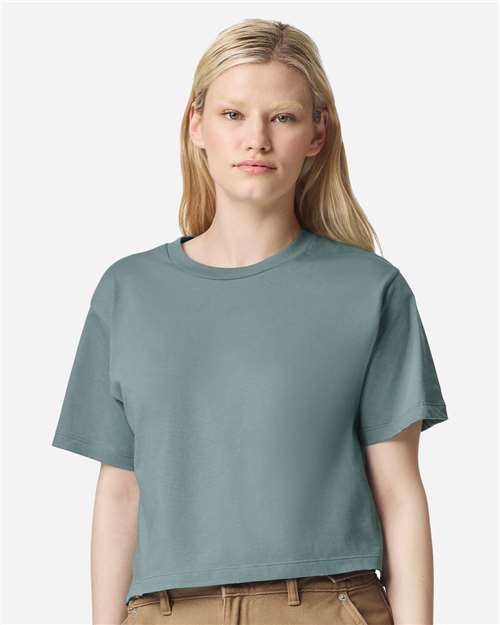 American Apparel 102 Women's Fine Jersey Boxy Tee - Arctic - model front