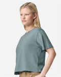 American Apparel 102 Women's Fine Jersey Boxy Tee - Arctic - model side