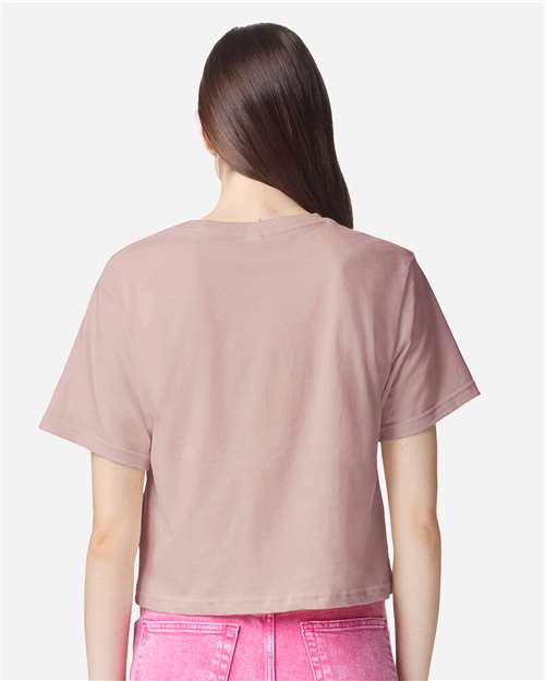 American Apparel 102 Women's Fine Jersey Boxy Tee - Blush - model back