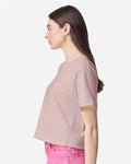 American Apparel 102 Women's Fine Jersey Boxy Tee - Blush - model side