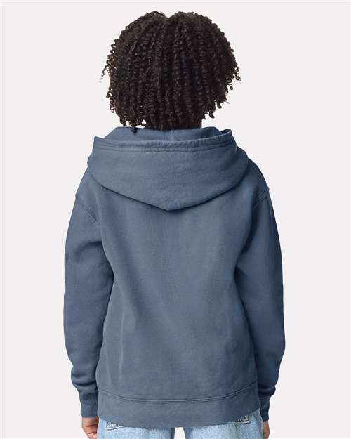 Comfort Colors 1467Y Youth Garment-Dyed Lightweight Hooded Sweatshirt - Blue Jean - model back