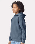 Comfort Colors 1467Y Youth Garment-Dyed Lightweight Hooded Sweatshirt - Blue Jean - model side