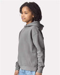 Comfort Colors 1467Y Youth Garment-Dyed Lightweight Hooded Sweatshirt - Grey - model side