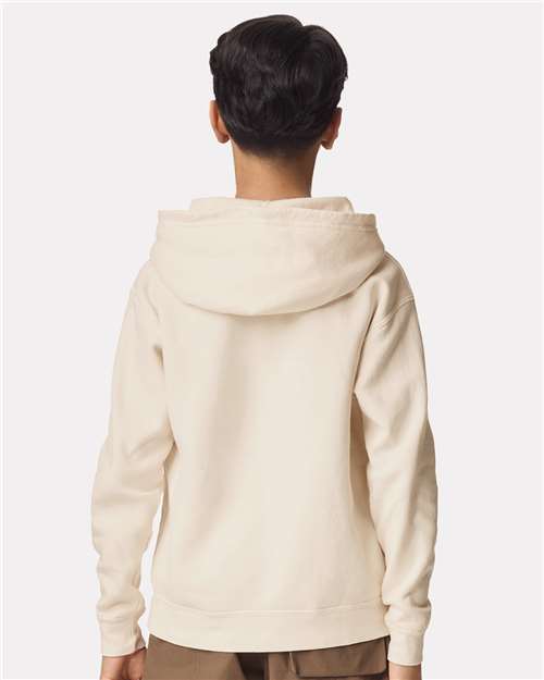 Comfort Colors 1467Y Youth Garment-Dyed Lightweight Hooded Sweatshirt - Ivory - model back