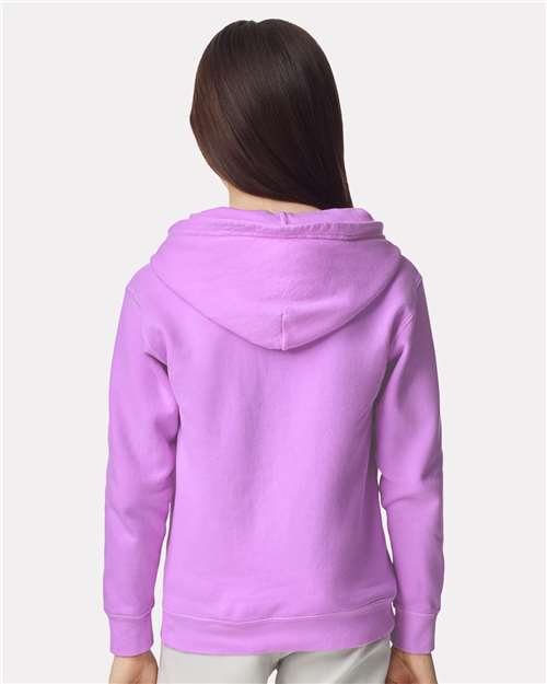 Comfort Colors 1467Y Youth Garment-Dyed Lightweight Hooded Sweatshirt - Neon Violet - model back
