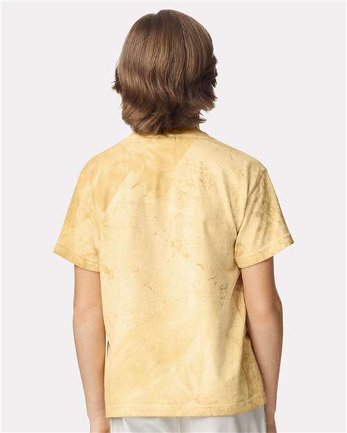 Comfort Colors 1745Y Youth Colorblast Heavyweight T-Shirt - Citrine - model back