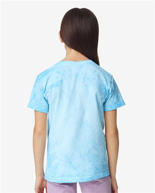 Comfort Colors 1745Y Youth Colorblast Heavyweight T-Shirt - Fiji Blue - model back