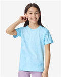Comfort Colors 1745Y Youth Colorblast Heavyweight T-Shirt - Fiji Blue - model front