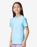 Comfort Colors 1745Y Youth Colorblast Heavyweight T-Shirt - Fiji Blue - model side
