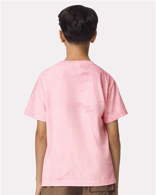 Comfort Colors 1745Y Youth Colorblast Heavyweight T-Shirt - Hibiscus - model back
