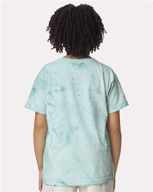 Comfort Colors 1745Y Youth Colorblast Heavyweight T-Shirt - Seaglass - model back