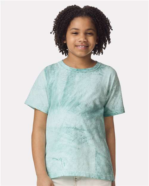 Comfort Colors 1745Y Youth Colorblast Heavyweight T-Shirt - Seaglass - model front