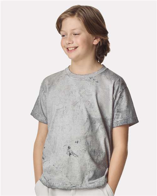 Comfort Colors 1745Y Youth Colorblast Heavyweight T-Shirt - Smoke - model front