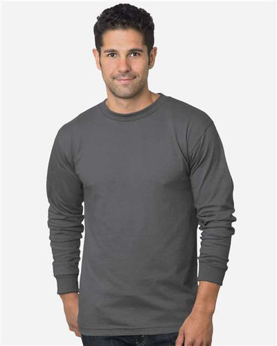 Bayside 5060 Unisex USA-Made Long Sleeve T-Shirt - Charcoal - model front