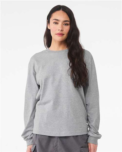 BELLA + CANVAS 3511 6 oz. Heavyweight Long Sleeve Tee - Athletic Heather - model front