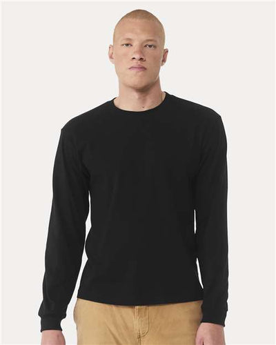 BELLA + CANVAS 3511 6 oz. Heavyweight Long Sleeve Tee - Black - model front