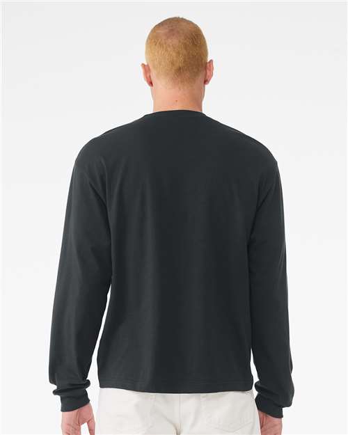 BELLA + CANVAS 3511 6 oz. Heavyweight Long Sleeve Tee - Dark Grey - model back