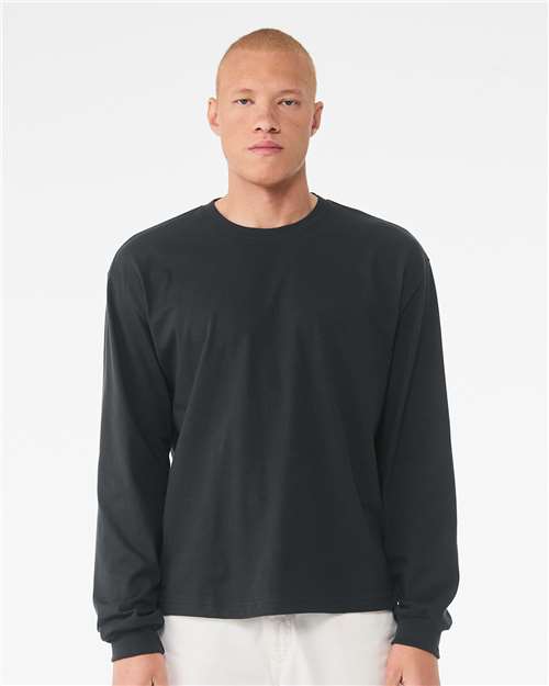 BELLA + CANVAS 3511 6 oz. Heavyweight Long Sleeve Tee - Dark Grey - model front