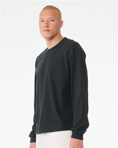 BELLA + CANVAS 3511 6 oz. Heavyweight Long Sleeve Tee - Dark Grey - model side