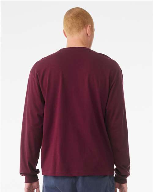 BELLA + CANVAS 3511 6 oz. Heavyweight Long Sleeve Tee - Maroon - model back