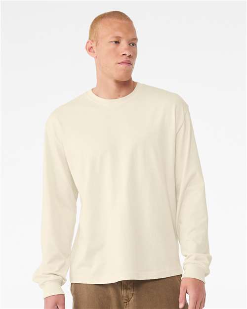 BELLA + CANVAS 3511 6 oz. Heavyweight Long Sleeve Tee - Natural - model front