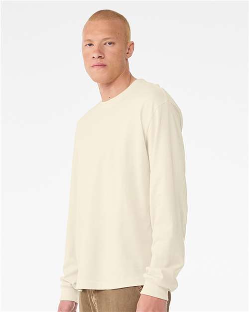 BELLA + CANVAS 3511 6 oz. Heavyweight Long Sleeve Tee - Natural - model side