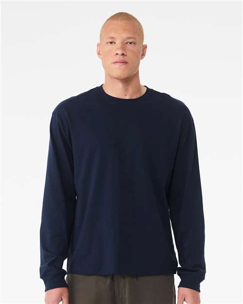 BELLA + CANVAS 3511 6 oz. Heavyweight Long Sleeve Tee - Navy - model front