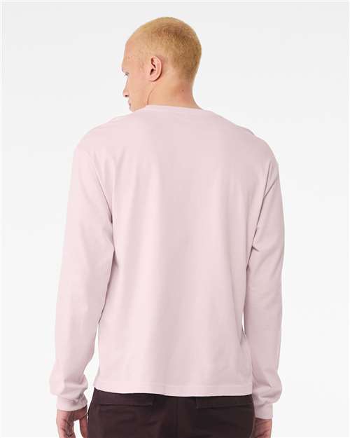 BELLA + CANVAS 3511 6 oz. Heavyweight Long Sleeve Tee - Soft Pink - model back