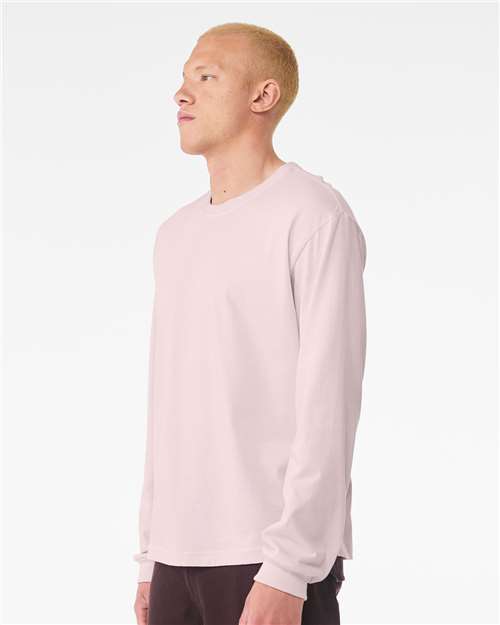 BELLA + CANVAS 3511 6 oz. Heavyweight Long Sleeve Tee - Soft Pink - model side