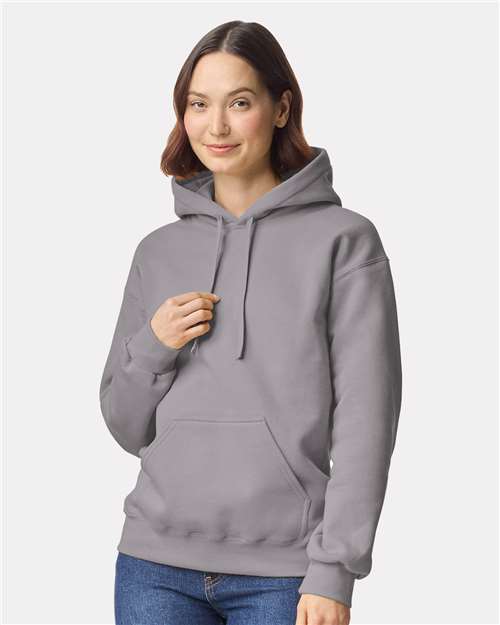 Gildan 19500 Unisex Hammer Maxweight Hooded Sweatshirt - Gravel - model front