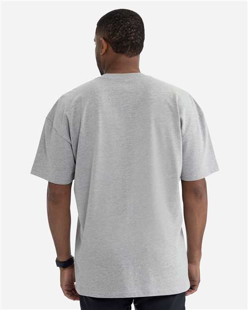 Next Level 7200 Heavyweight T-Shirt - Heather Grey - model back