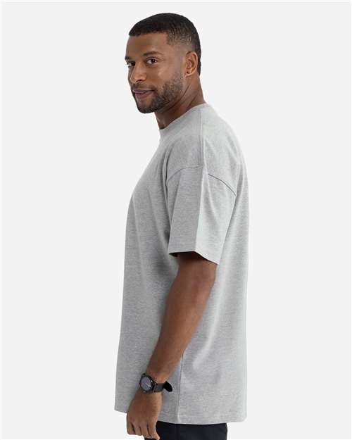Next Level 7200 Heavyweight T-Shirt - Heather Grey - model side