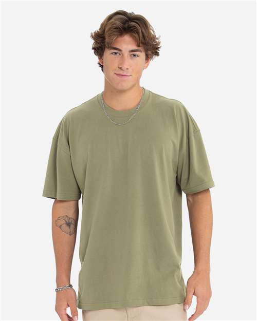Next Level 7200 Heavyweight T-Shirt - Light Olive - model front