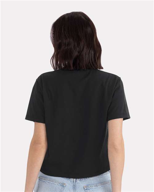 Next Level 7610 Women's Heavyweight Boxy T-Shirt - Black - model back