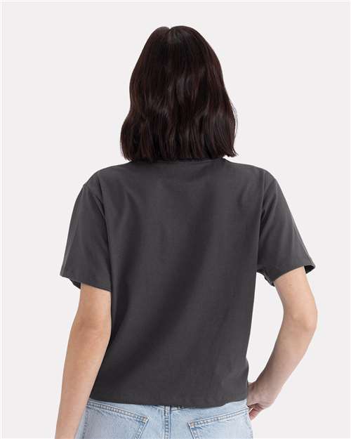 Next Level 7610 Women's Heavyweight Boxy T-Shirt - Graphite Black - model back