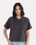 Next Level 7610 Women's Heavyweight Boxy T-Shirt - Graphite Black - model front