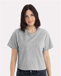 Next Level 7610 Women's Heavyweight Boxy T-Shirt - Heather Grey - model front