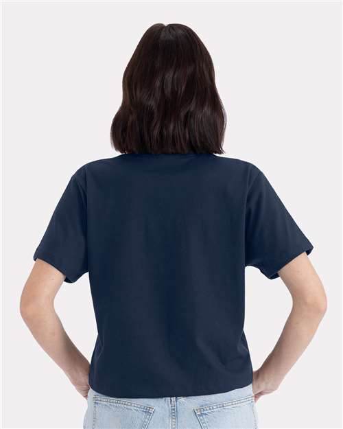 Next Level 7610 Women's Heavyweight Boxy T-Shirt - Midnight Navy - model back