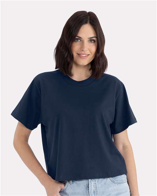 Next Level 7610 Women's Heavyweight Boxy T-Shirt - Midnight Navy - model front