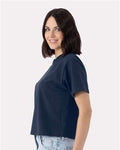 Next Level 7610 Women's Heavyweight Boxy T-Shirt - Midnight Navy - model side