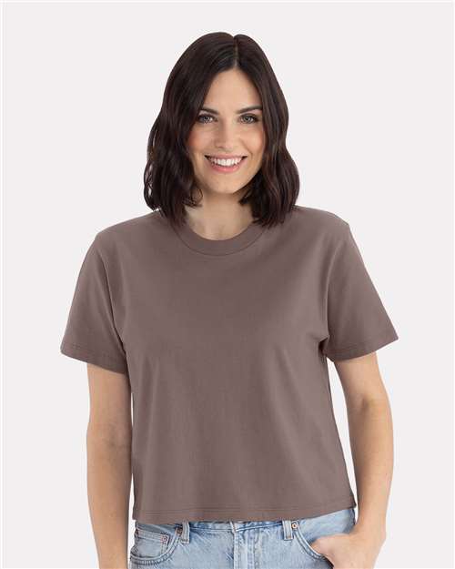 Next Level 7610 Women's Heavyweight Boxy T-Shirt - Shiitake - model front