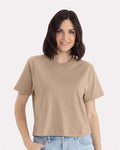 Next Level 7610 Women's Heavyweight Boxy T-Shirt - Tan - model front