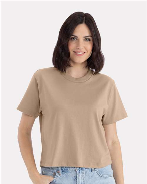 Next Level 7610 Women's Heavyweight Boxy T-Shirt - Tan - model front